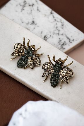 گوشواره جواهر طوسی زیرکن FAYRA ACCESSORIES - کد 925080655
