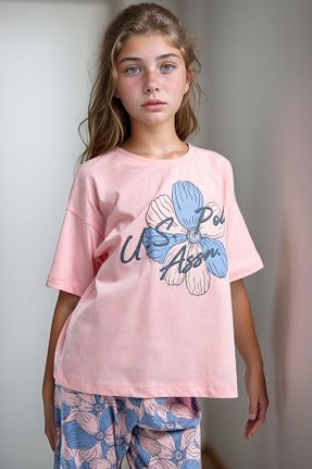 ست لباس راحتی صورتی بچه گانه طرح دار U.S. Polo Assn. - کد 925731089