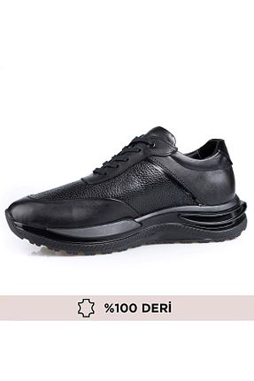 کفش اسنیکر مشکی مردانه چرم اصل maximoda - کد 925731348