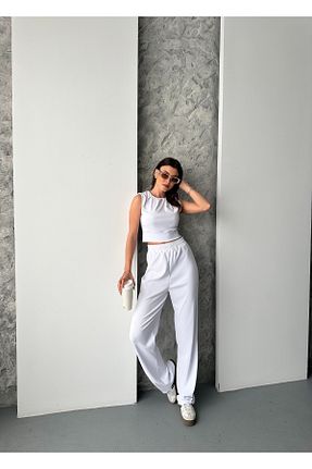 ست بالاتنه و پائین تنه سفید زنانه بافتنی BILDEŞA - کد 925092912