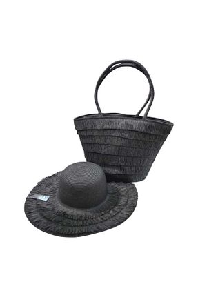 کیف دوشی مشکی زنانه حصیر Aware Time - کد 925111578