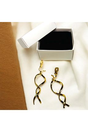 گوشواره غضروفی جواهر طلائی زنانه فلزی 1PARÇAMAVİ - کد 925128607