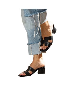 دمپائی مشکی زنانه چرم مصنوعی Derro Store - کد 925124961