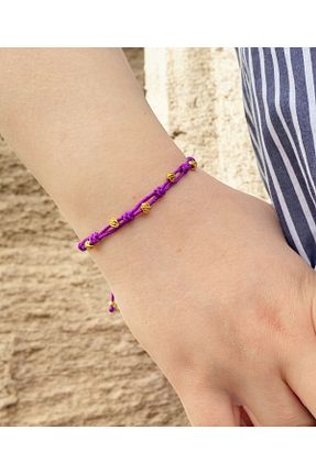 دستبند جواهر بنفش زنانه روکش طلا Valore - کد 925133525