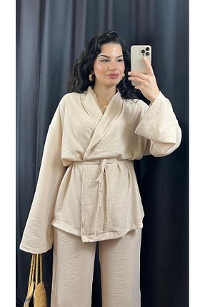 ست بالاتنه و پائین تنه بژ زنانه بافت Butik - کد 925139880