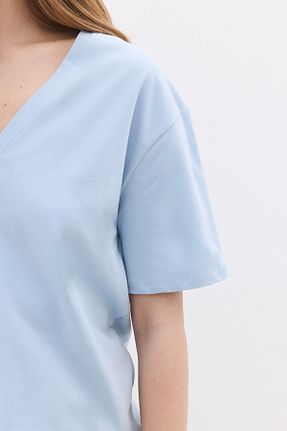 تیشرت آبی زنانه گشاد No Matter What - کد 925138225