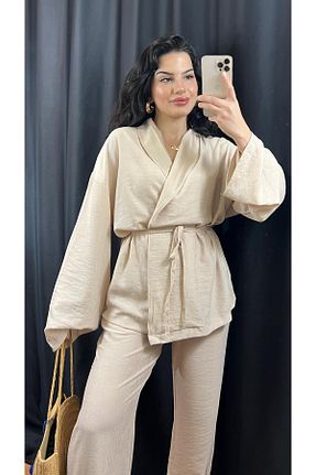 ست بالاتنه و پائین تنه بژ زنانه بافت Butik - کد 925139880