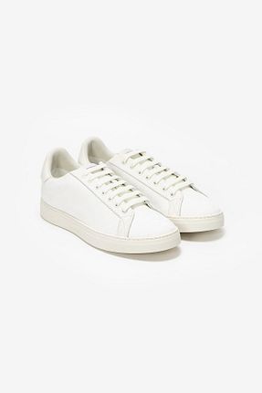 کفش اسنیکر سفید مردانه چرم اصل Emporio Armani - کد 640257287