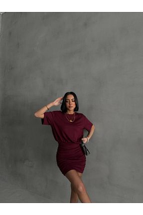 لباس زرشکی زنانه بافتنی alenmoda - کد 925214213