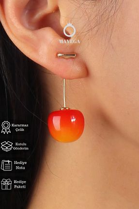 گوشواره استیل (فولاد) رنگی زنانه استیل ضد زنگ MAVEGA - کد 893793524
