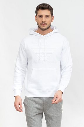 سوئیشرت سفید مردانه ساده Emporio Armani - کد 648959059