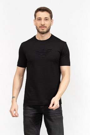 تیشرت مشکی مردانه یقه دوچرخه Emporio Armani - کد 858290691