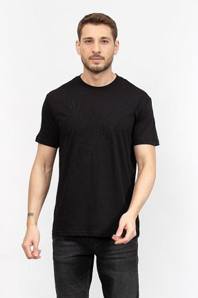 تیشرت مشکی مردانه یقه دوچرخه Armani Exchange - کد 869516826