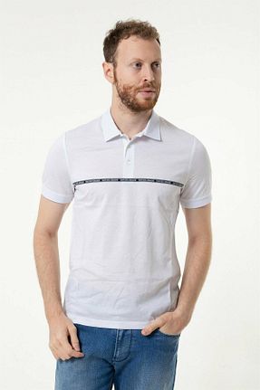 تیشرت سفید مردانه یقه پولو Emporio Armani - کد 5784908