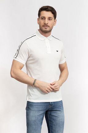 تیشرت سفید مردانه یقه پولو Emporio Armani - کد 873705441
