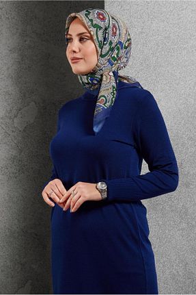 روسری سرمه ای پلی استر Alvina - کد 890411218