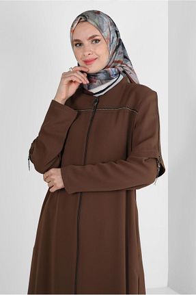 مانتو بلند حجاب قهوه ای زنانه Alvina - کد 805630622