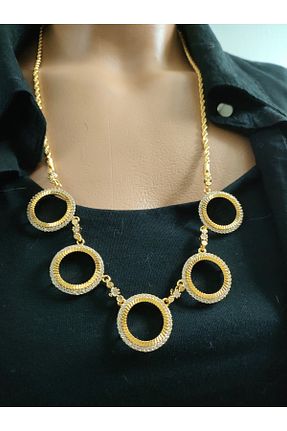 گردنبند جواهر رنگی زنانه روکش طلا elisitakistory - کد 925224399