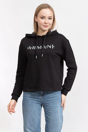 سوئیشرت مشکی زنانه ساده Armani Exchange - کد 873703705