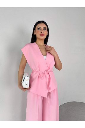 ست بالاتنه و پائین تنه صورتی زنانه رگولار Cappmoda - کد 925231411