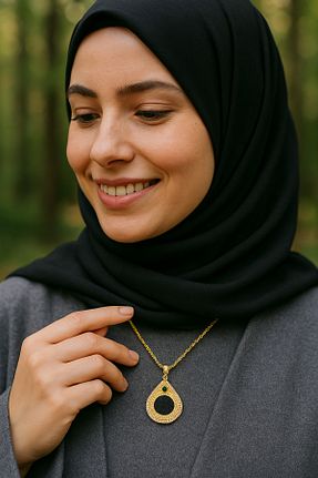 گردنبند جواهر زرد زنانه روکش طلا eriha - کد 925234177