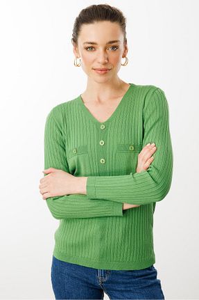 بلوز سبز زنانه ساده Desen Triko - کد 925282948