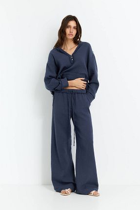 شلوار سرمه ای زنانه پنبه ای Pull & Bear - کد 925259258