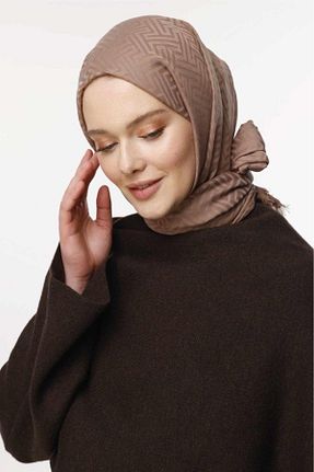 روسری قهوه ای پنبه ای VALORSCARF - کد 925285775