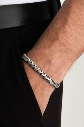 دستبند نقره متالیک مردانه 925 عیار So Chic - کد 925285604