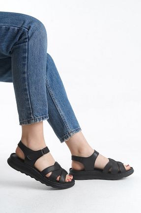 صندل مشکی زنانه پاشنه تخت Solo Bag - کد 925288099