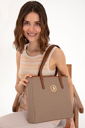 کیف دوشی بژ زنانه چرم مصنوعی U.S. Polo Assn. - کد 925287443