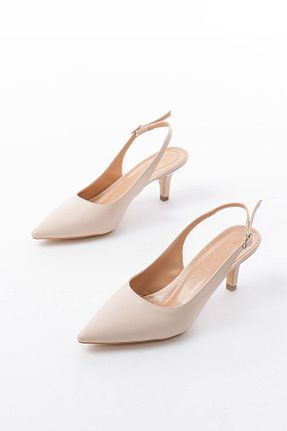 کفش پاشنه بلند کلاسیک بژ زنانه چرم مصنوعی Mida Shoes - کد 923849405