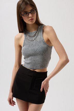 بلوز طوسی زنانه ساده Black Fashion - کد 925766620