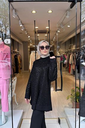 ست بالاتنه و پائین تنه مشکی زنانه بافتنی Beys - کد 901552298