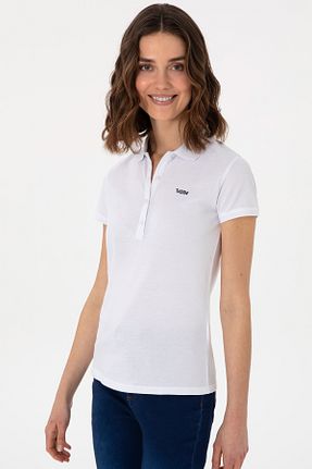 پولوشرت سفید زنانه پنبه ای U.S. Polo Assn. - کد 925320708