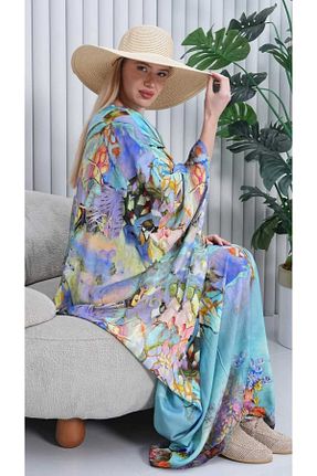 لباس حجاب آبی زنانه سایز بزرگ Eceyaman moda - کد 925325551
