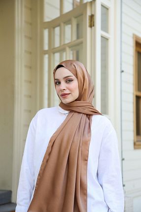 شال قهوه ای زنانه Hint İpek - کد 925323667
