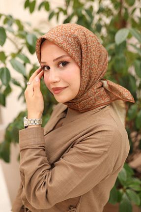 روسری قهوه ای پنبه ای Silk Home - کد 879484951