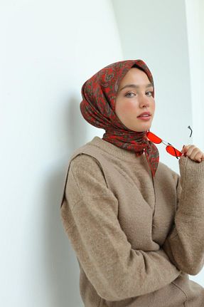 روسری نارنجی پنبه ای Silk Home - کد 890812994