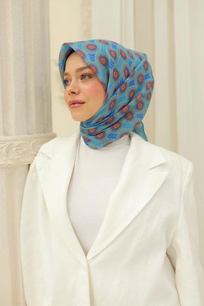 روسری آبی پنبه ای Silk Home - کد 902012012