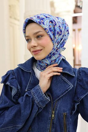 روسری سرمه ای پنبه ای Silk Home - کد 904667298