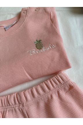 ست بالاتنه و پائین تنه صورتی بچه گانه بافتنی MODA - کد 925351043