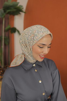 روسری نارنجی پنبه ای Silk Home - کد 855990880