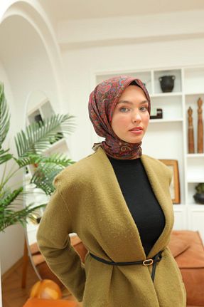 روسری قهوه ای پنبه ای Silk Home - کد 890813013