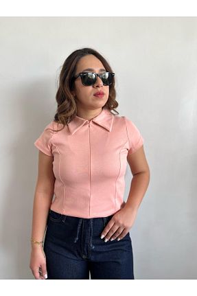 بلوز صورتی زنانه ساده Gizybutik - کد 925915360