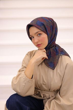 روسری سرمه ای پنبه ای Silk Home - کد 897164847