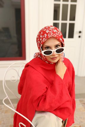روسری قرمز پنبه ای Silk Home - کد 863650297