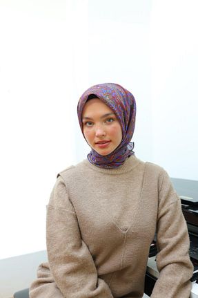 روسری بنفش پنبه ای Silk Home - کد 891759119