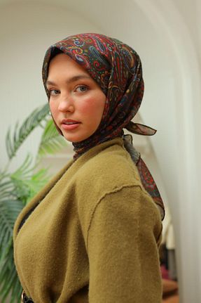 روسری قهوه ای پنبه ای Silk Home - کد 890813036