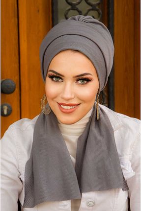 کلاه شنای حجاب طوسی زنانه Aişe Tesettür - کد 925353122